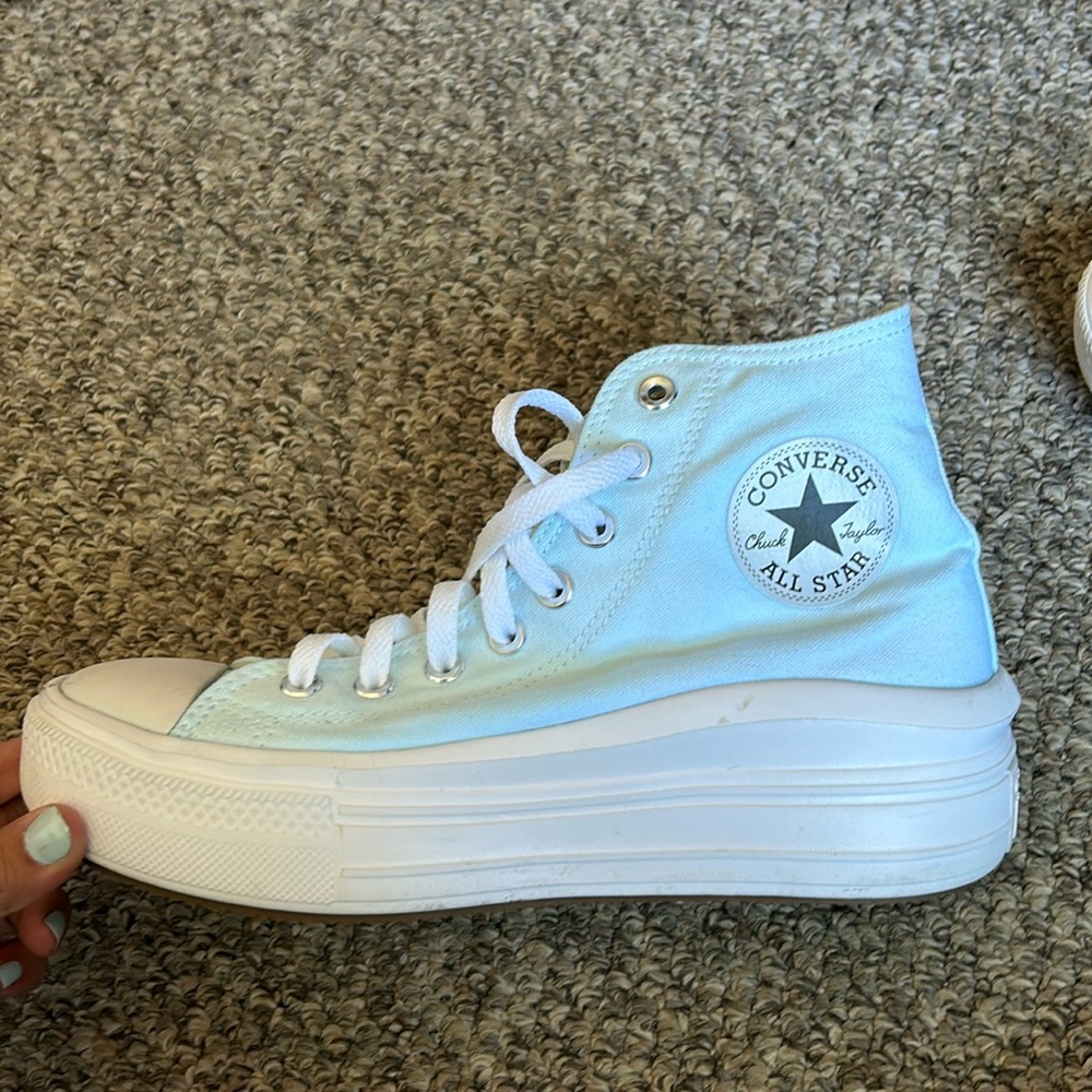 Light blue platform converse